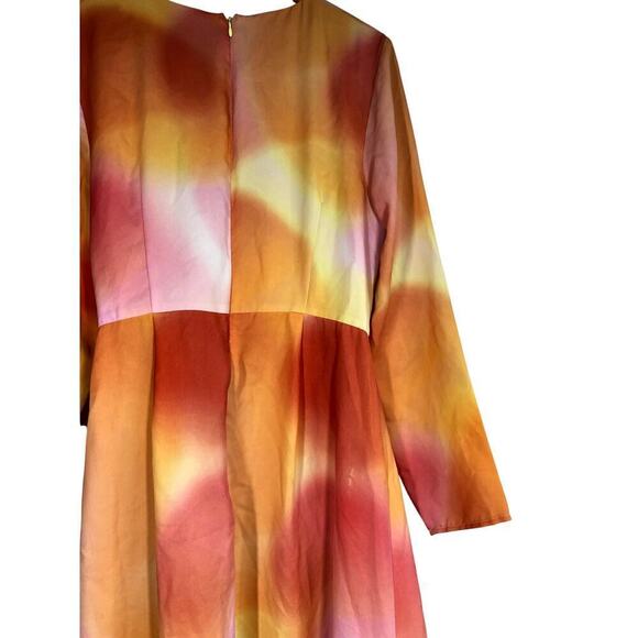 C/MEO Collective Blindfold Dress Flame Yellow Tie Front Long Sleeve US 10 - Picture 11 of 16